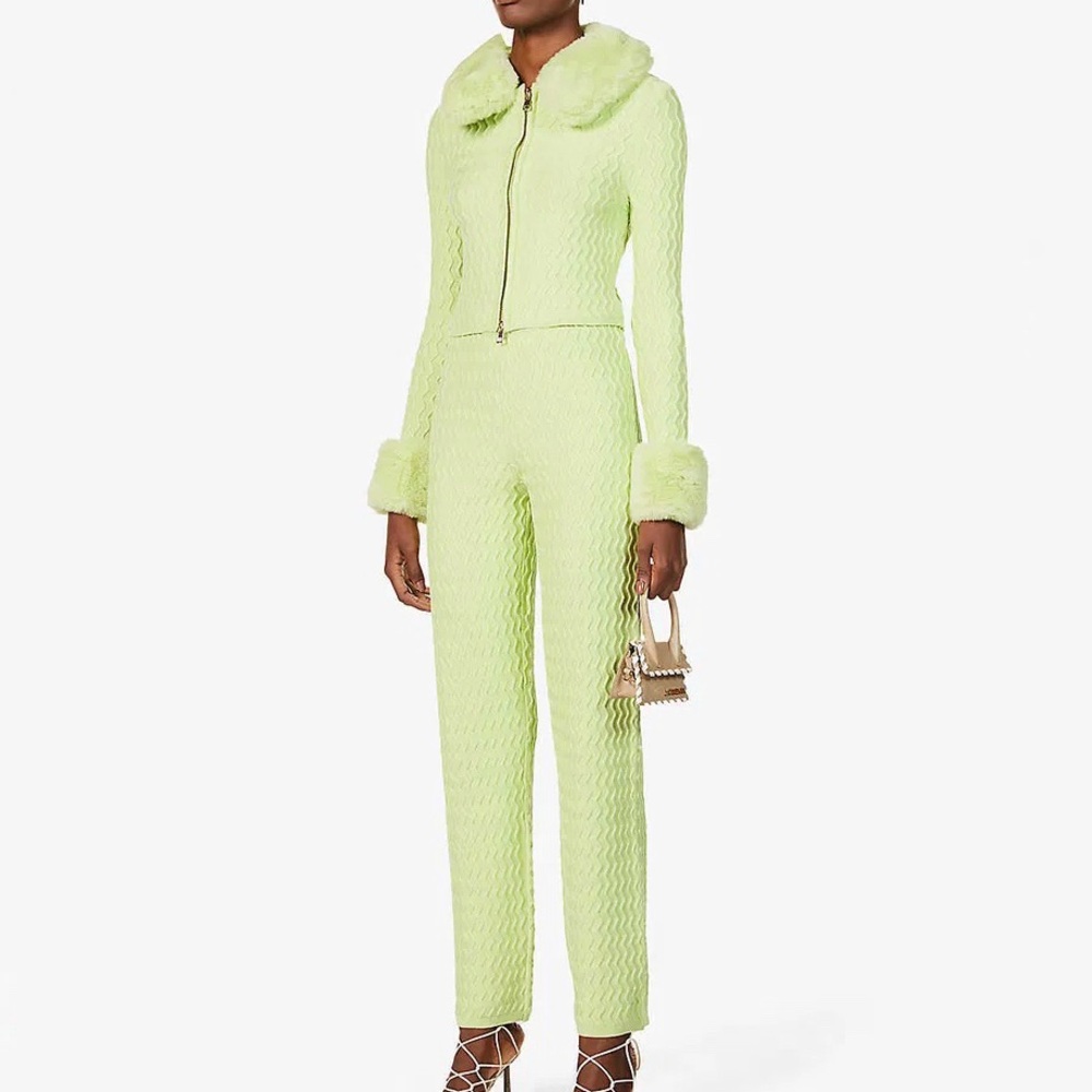House of Sunny Island Peggy Cardigan & Pants Set with Removable Faux Fur Accents